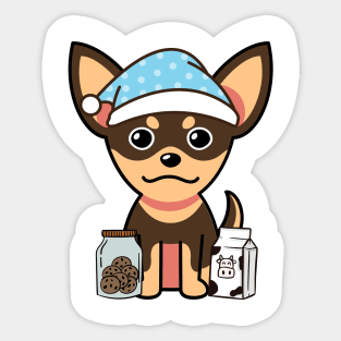 Cute small dog is having a midnight snack Sticker